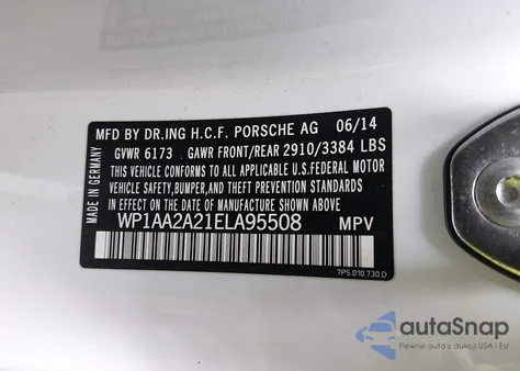 2014 Porsche Cayenne Platinum Edition из США, поврежденный, VIN WP1AA2A21ELA95508